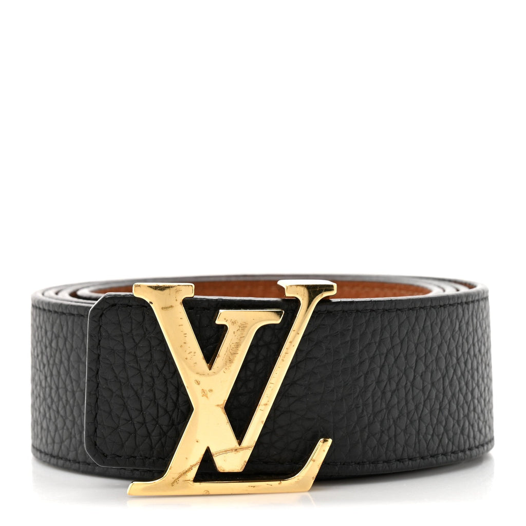 Louis Vuitton Taurillon Calfskin 30mm LV Initiales Reversible Belt 110 44 Black