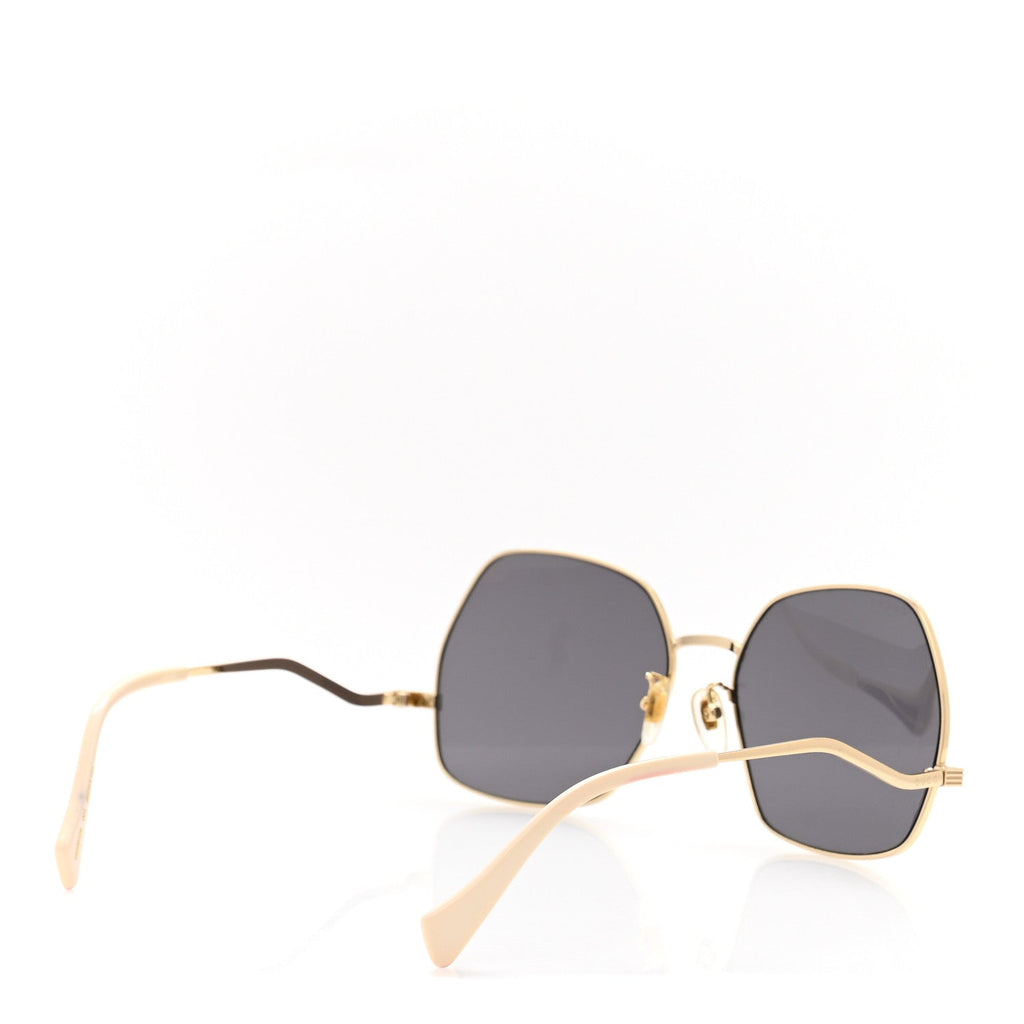 Gucci Metal Frame Sunglasses GG0972S Gold Brown
