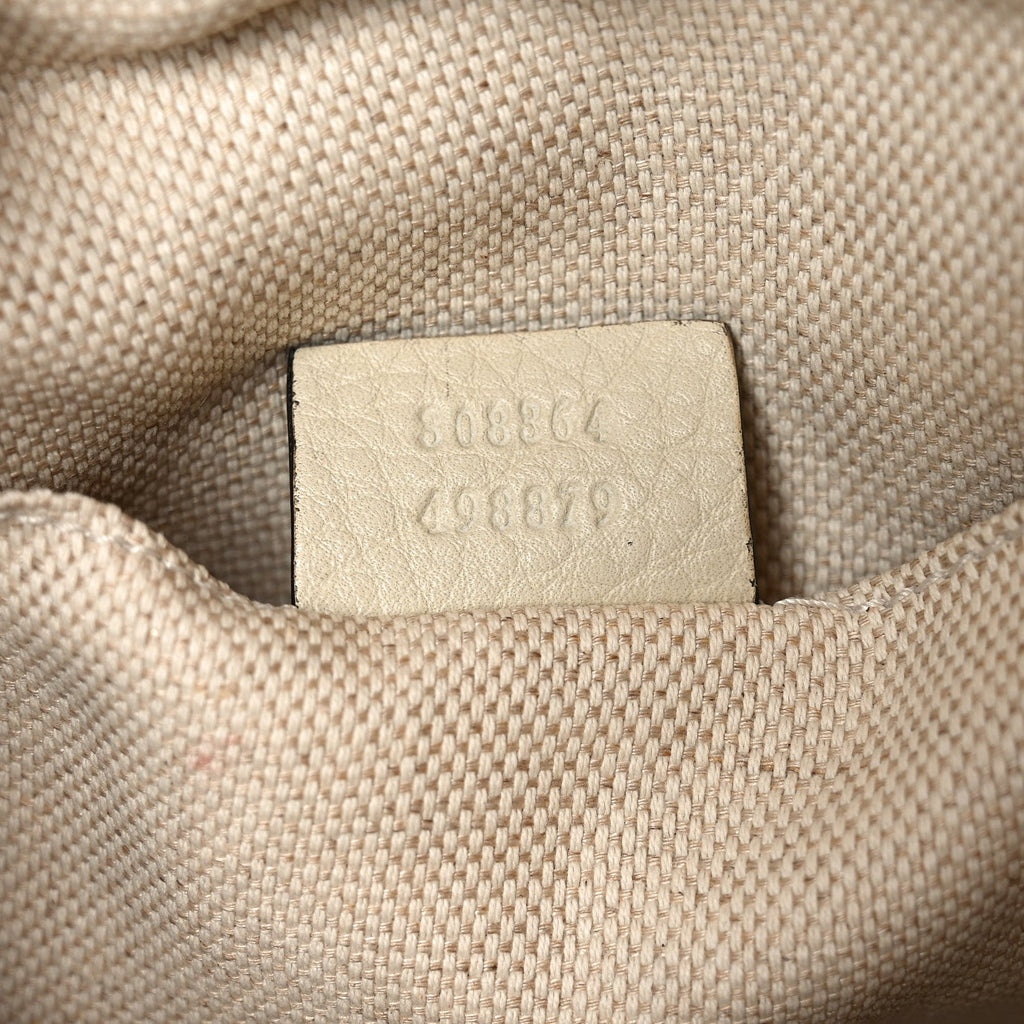 Gucci Pebbled Calfskin Small Soho Disco Bag Off White