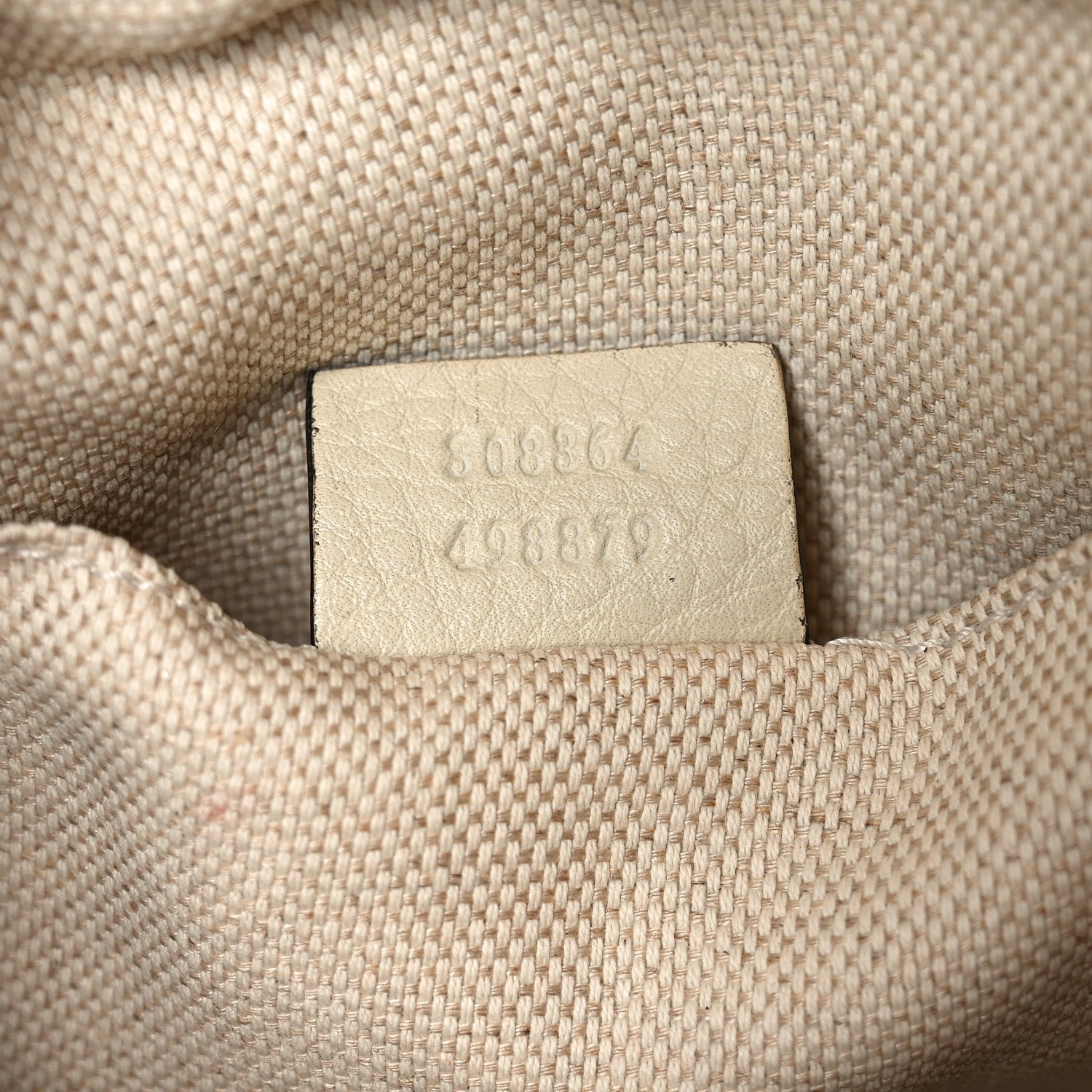 Gucci Pebbled Calfskin Small Soho Disco Bag Off White