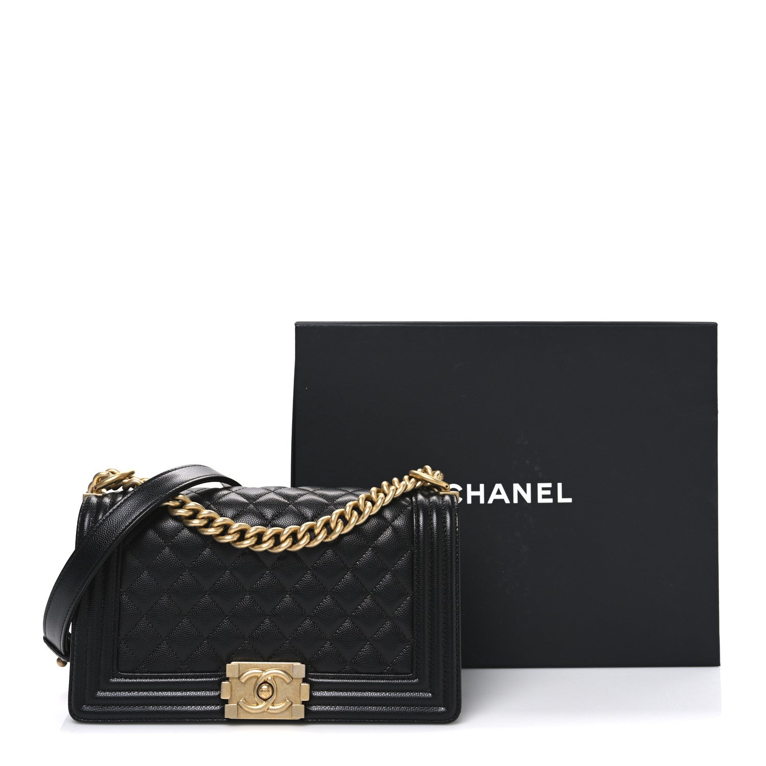 Chanel Caviar Quilted Medium Boy Flap Black