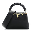 Louis Vuitton Taurillon Embellished Flower Crown Capucines Mini Black