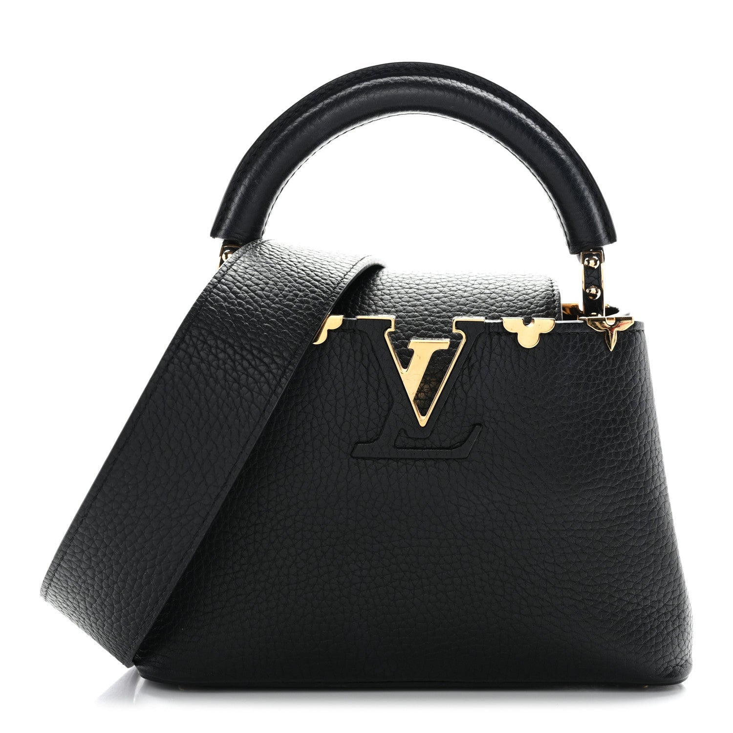 Louis Vuitton Taurillon Embellished Flower Crown Capucines Mini Black