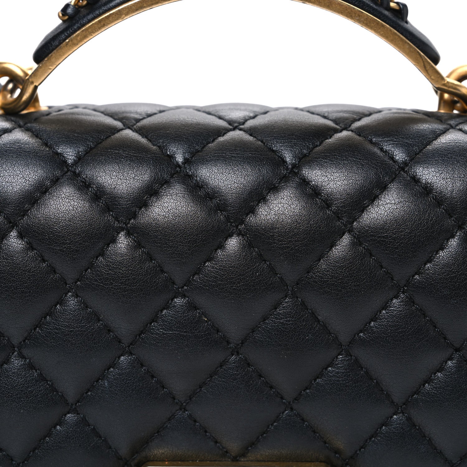 Chanel Lambskin Quilted Small Top Handle Boy Flap Black