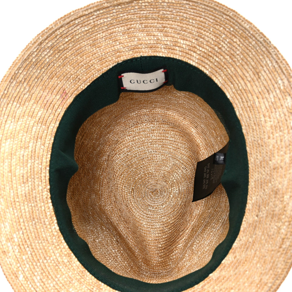 Gucci Abaca Straw Web Fedora Hat M