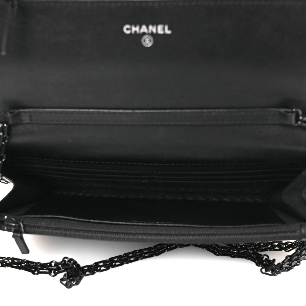 Chanel Aged Calfskin Quilted Reissue Wallet On Chain WOC So Black