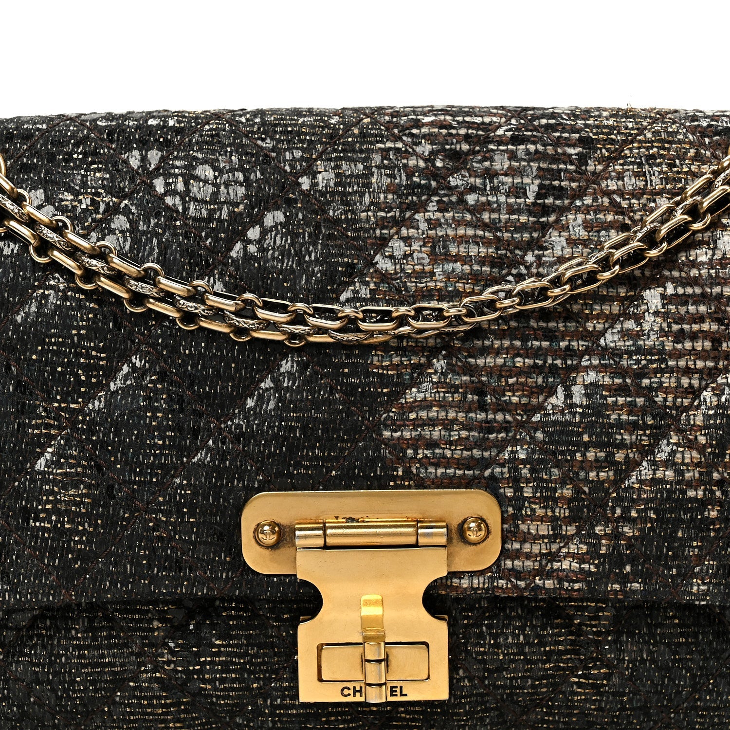 Chanel Metallic Glazed Tweed Quilted 2.55 Paris Shanghai Reissue 226 Flap Multicolor
