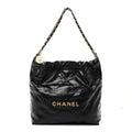 Chanel Shiny Calfskin Quilted Small Chanel 22 Black