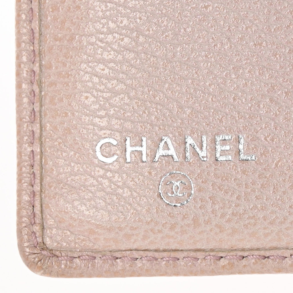 Goatskin Camellia Yen Wallet Pink