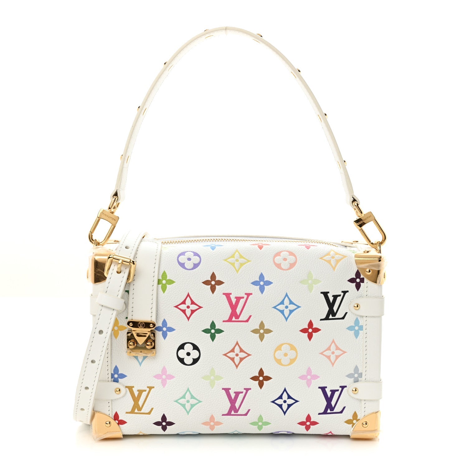 Louis Vuitton LV x TM Cowhide Monogram Multicolor Side Trunk MM White