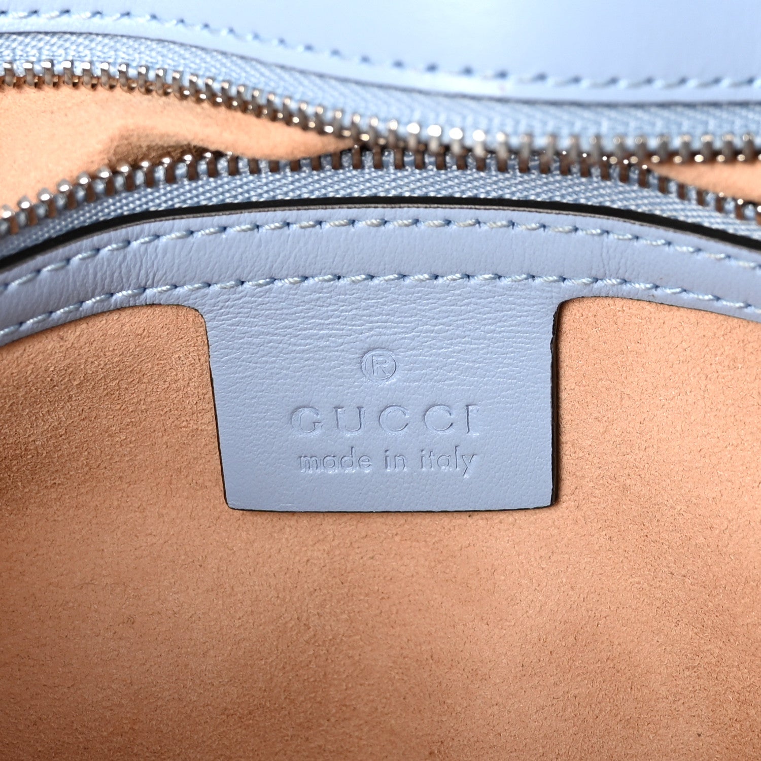 Gucci Calfskin Matelasse Small GG Marmont Shoulder Bag Porcelain Light Blue