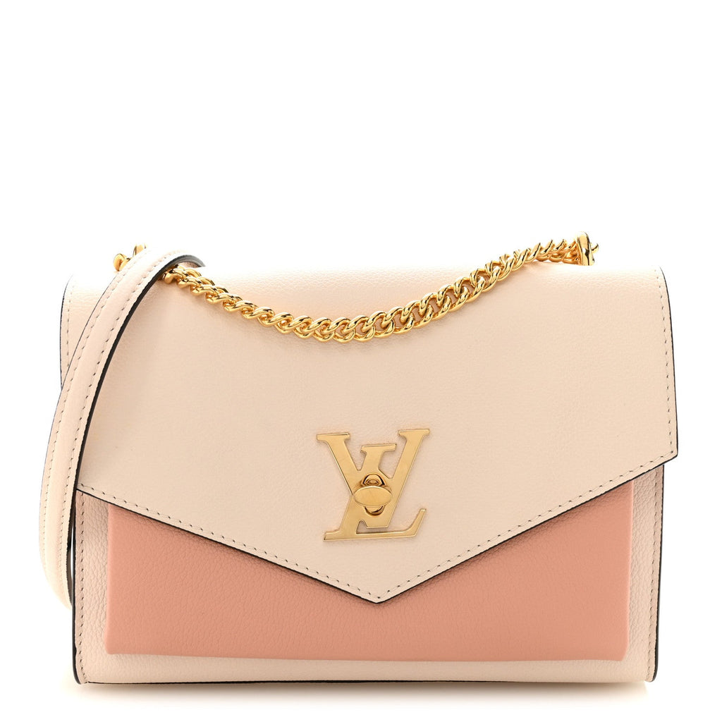 Louis Vuitton Soft Calfskin Mylockme Chain Bag BB Rose Trianon Quartz