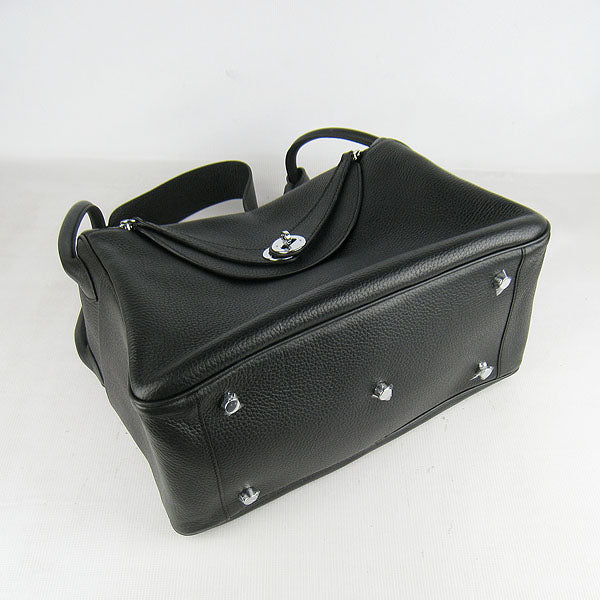 Hermes Lindy 34cm handbag 6208 black Silver