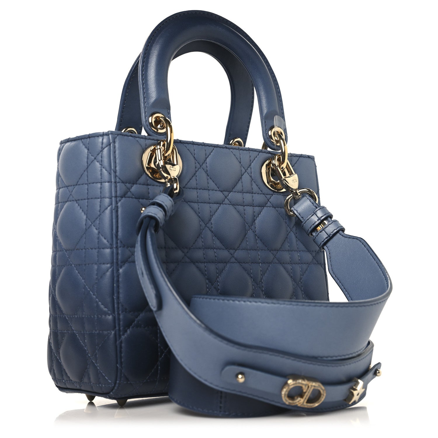Christian Dior Lambskin Cannage Gradient Small My ABCDior Lady Dior Indigo Blue