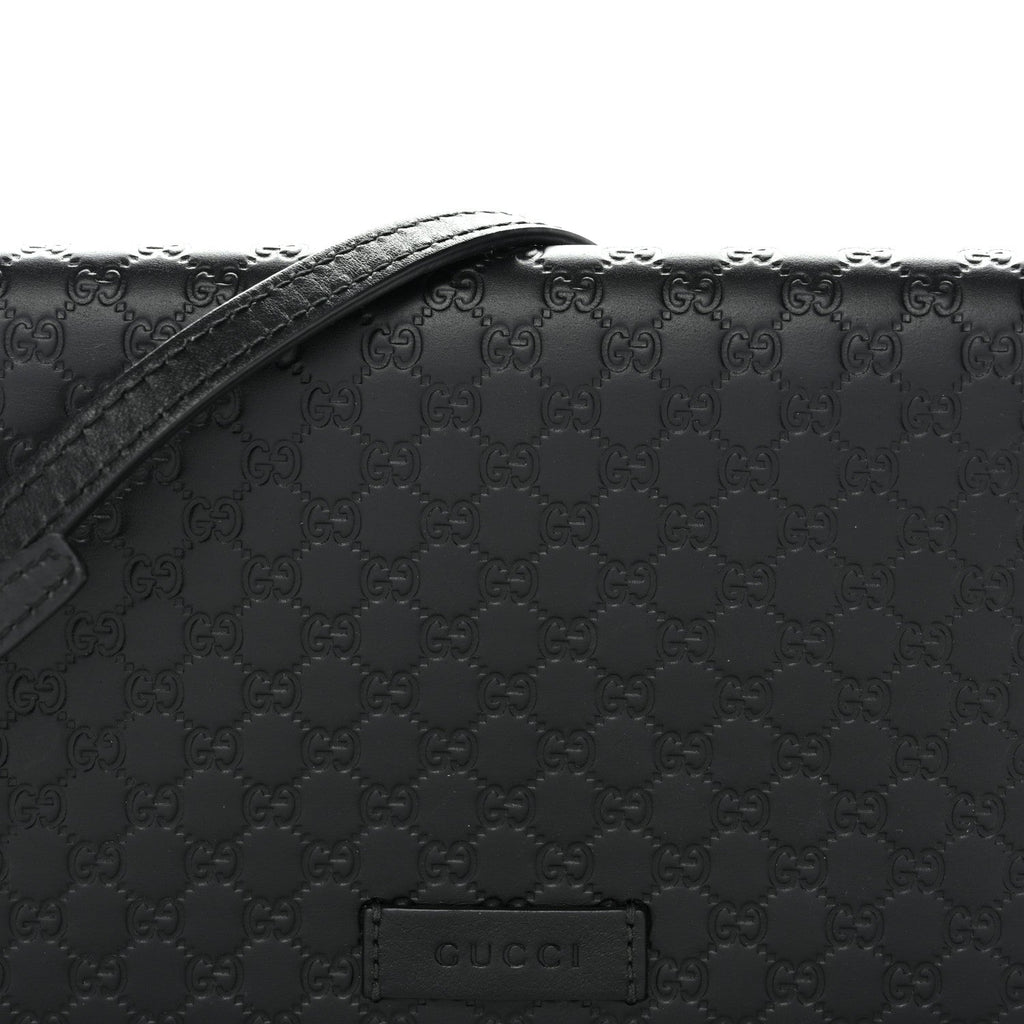 Gucci Soft Microguccissima Crossbody Wallet Black