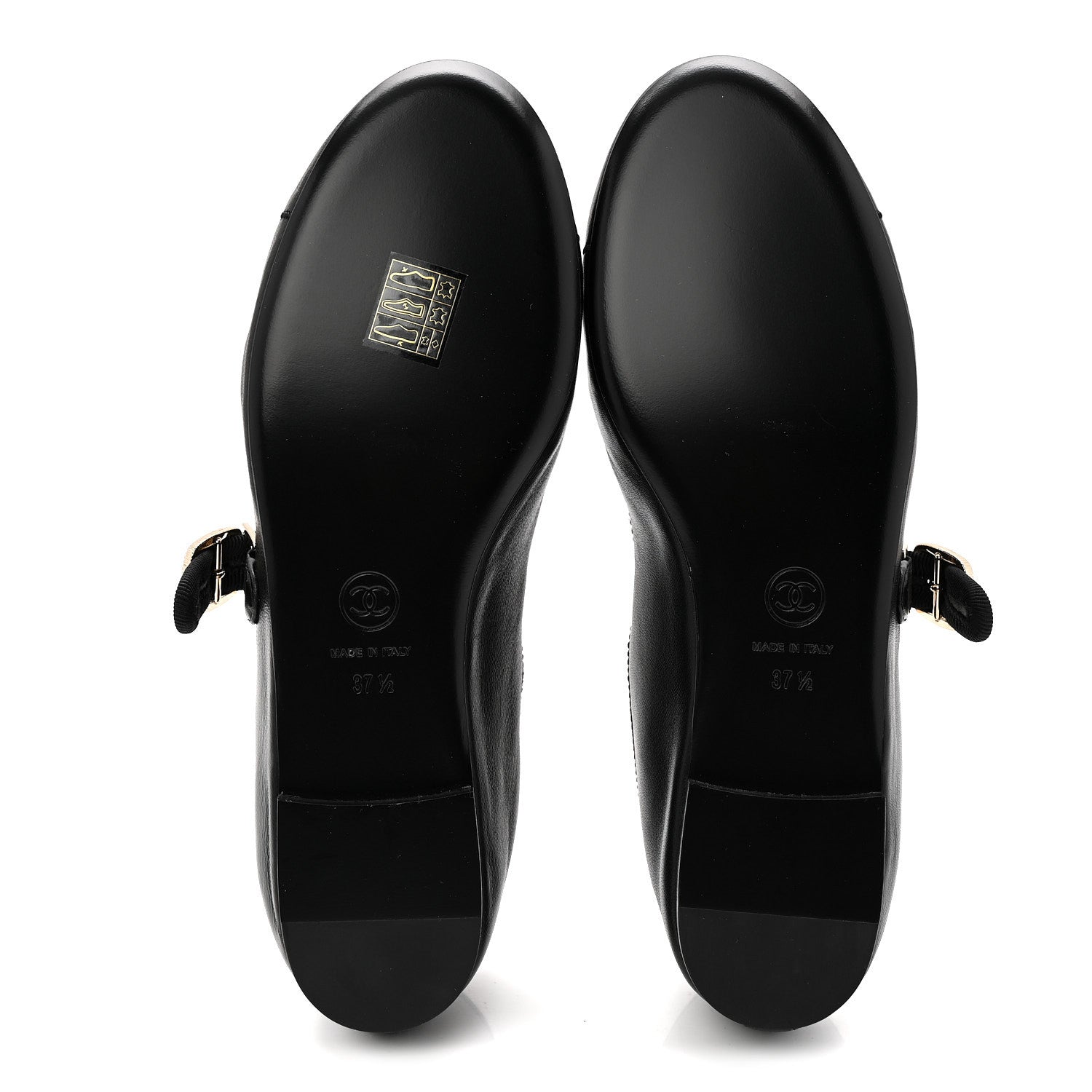 Lambskin Mary Jane Flats 37.5 Black