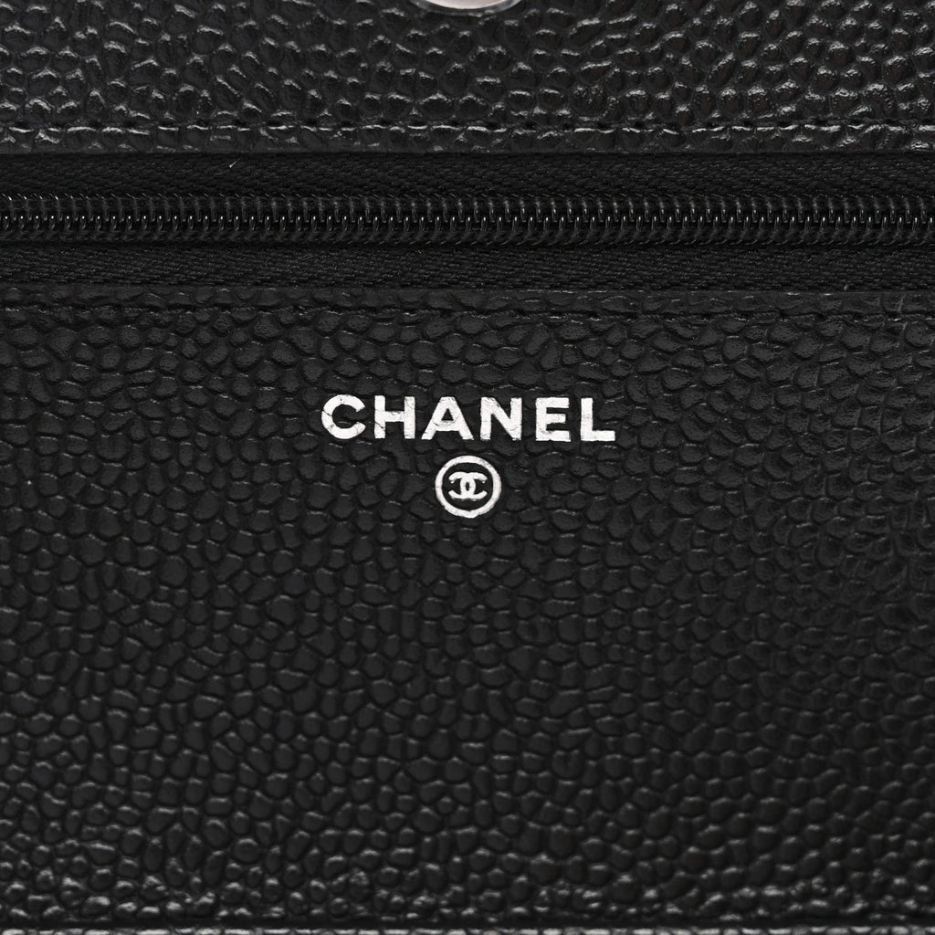 Chanel Caviar Quilted Wallet on Chain WOC Black