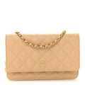 Chanel Caviar Quilted Wallet on Chain WOC Beige