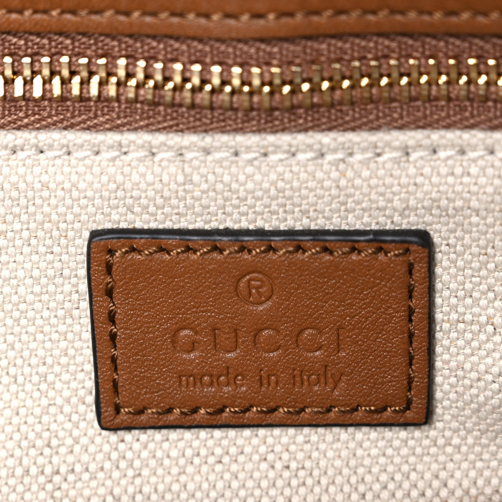 Gucci GG Supreme Monogram Horsebit 1955 Soft Small Shoulder Bag Beige Brown