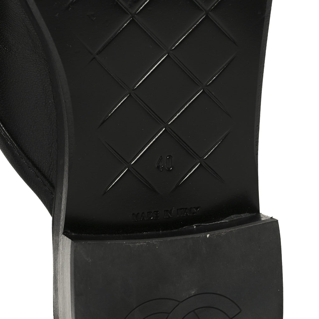 Lambskin Quilted CC Turnlock Mules 40 Black