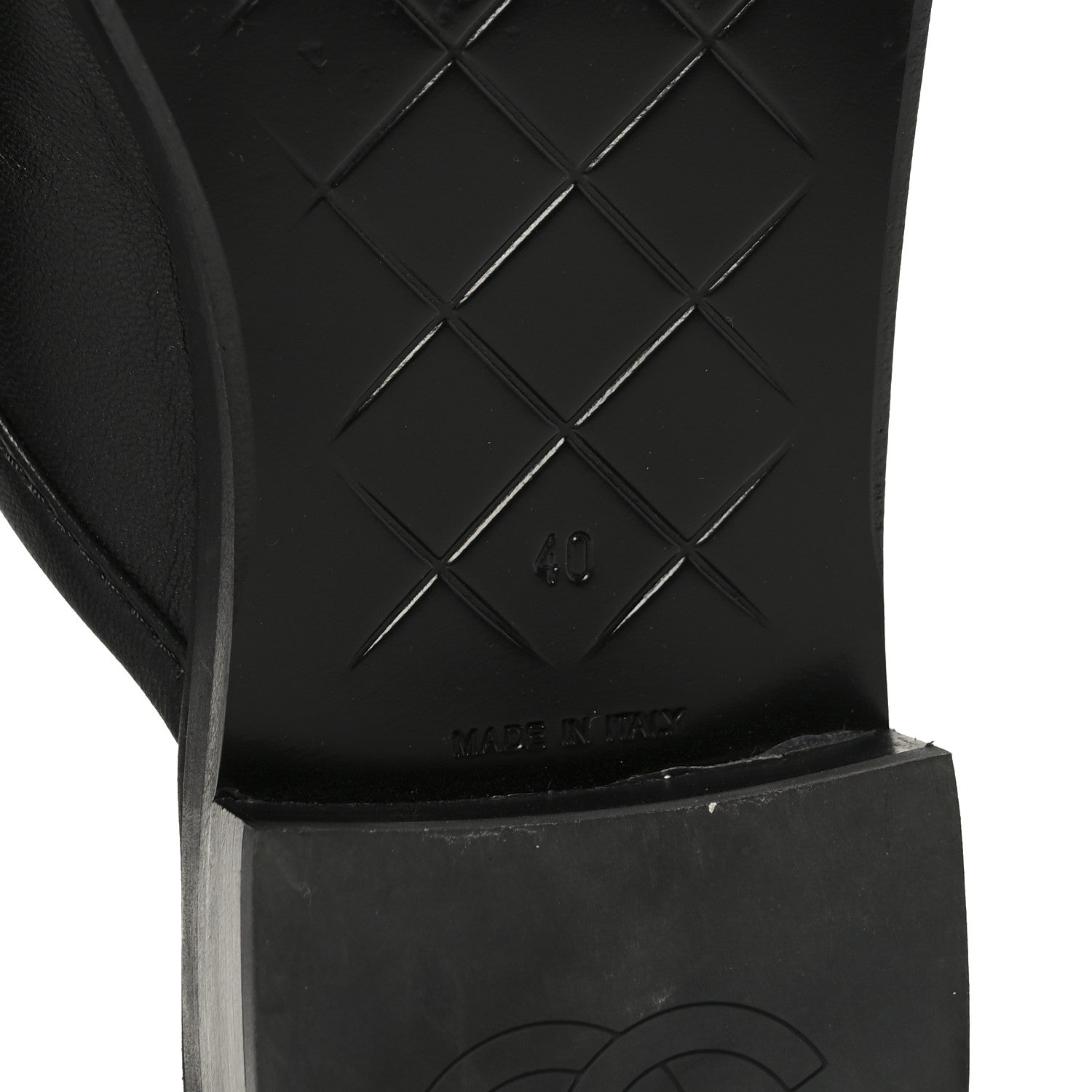 Lambskin Quilted CC Turnlock Mules 40 Black