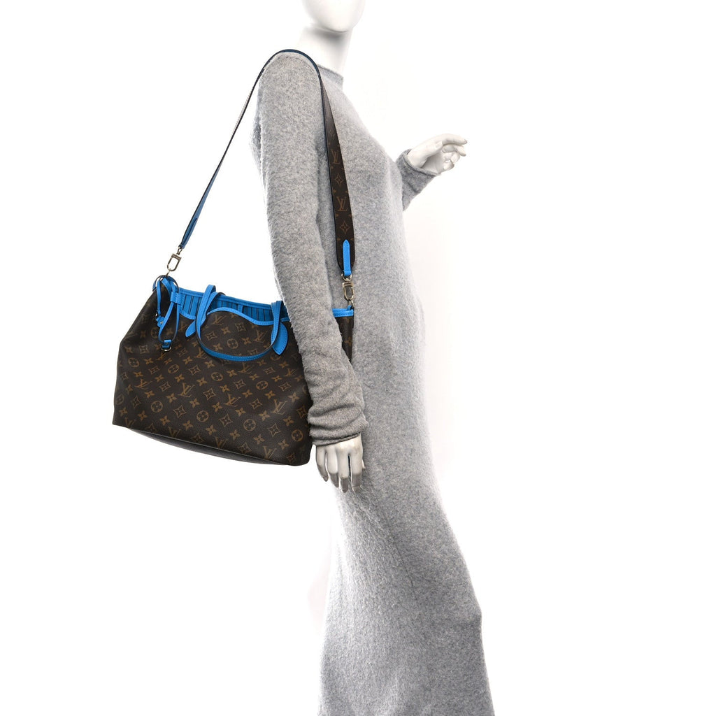 Louis Vuitton Monogram Inside Out Neverfull Bandouliere MM Gaston Blue