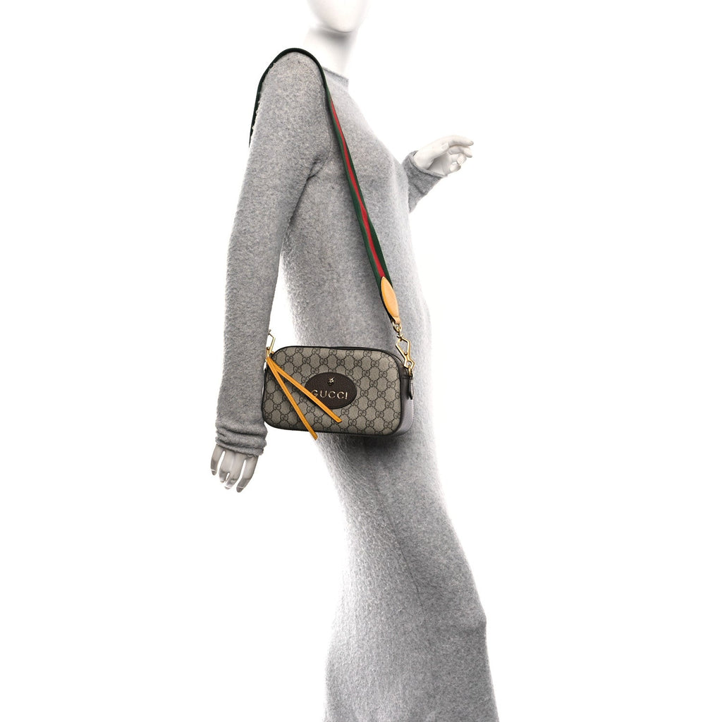 Gucci GG Supreme Monogram Web Neo Vintage Shoulder Bag Beige New Acero Crop
