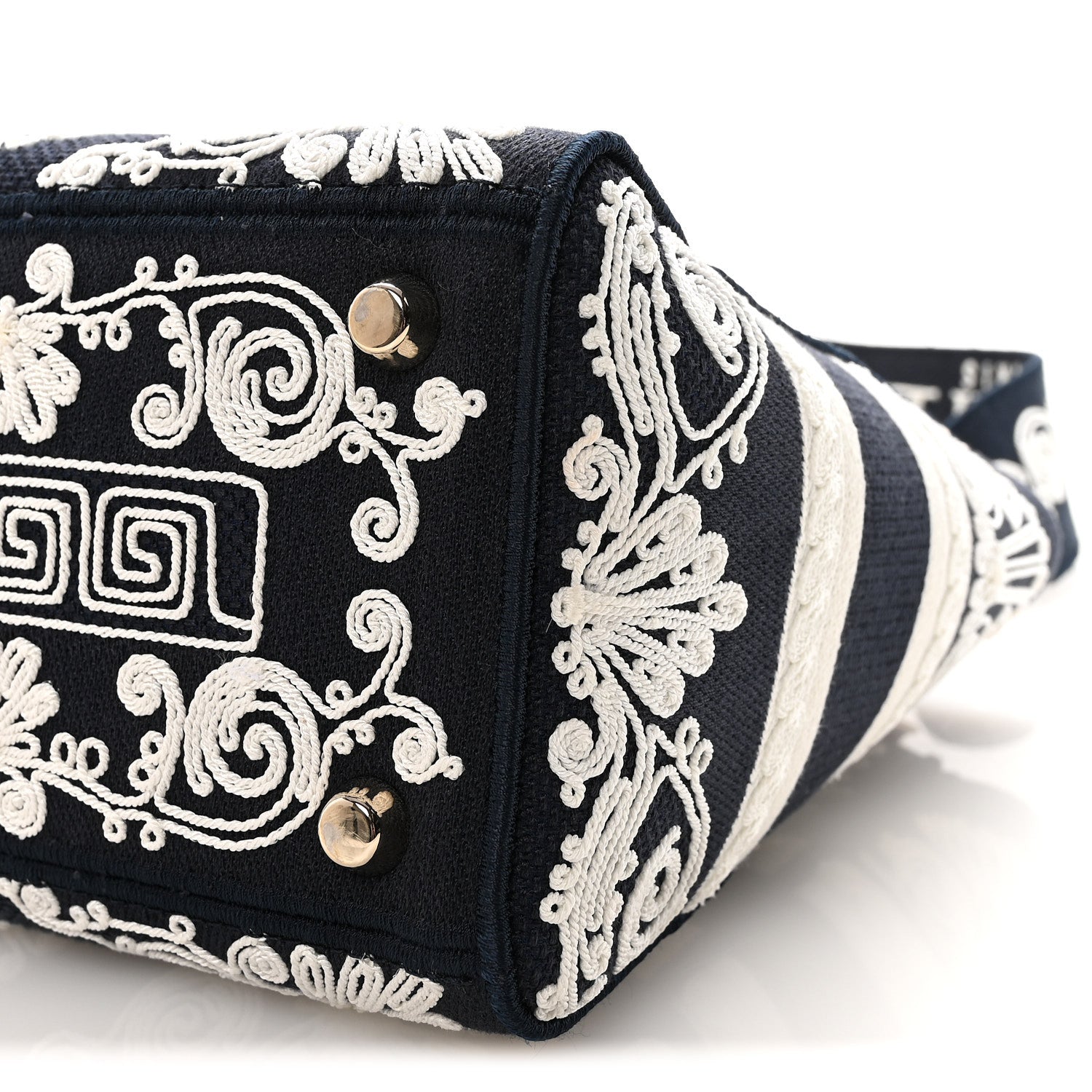 Christian Dior Embroidered Cornely Medium Lady D-Lite Blue White