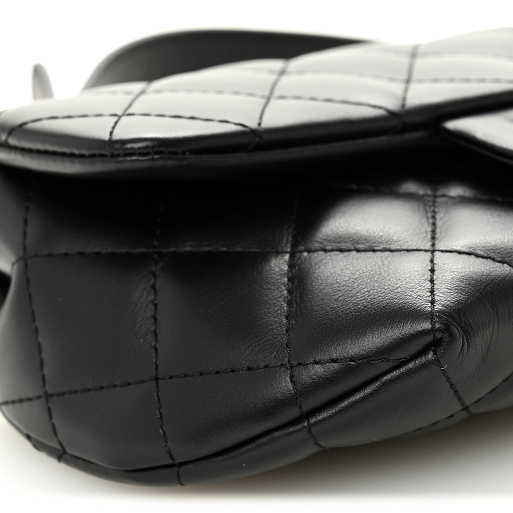 Chanel Calfskin Quilted CC Uniform Flap Belt Bag Black