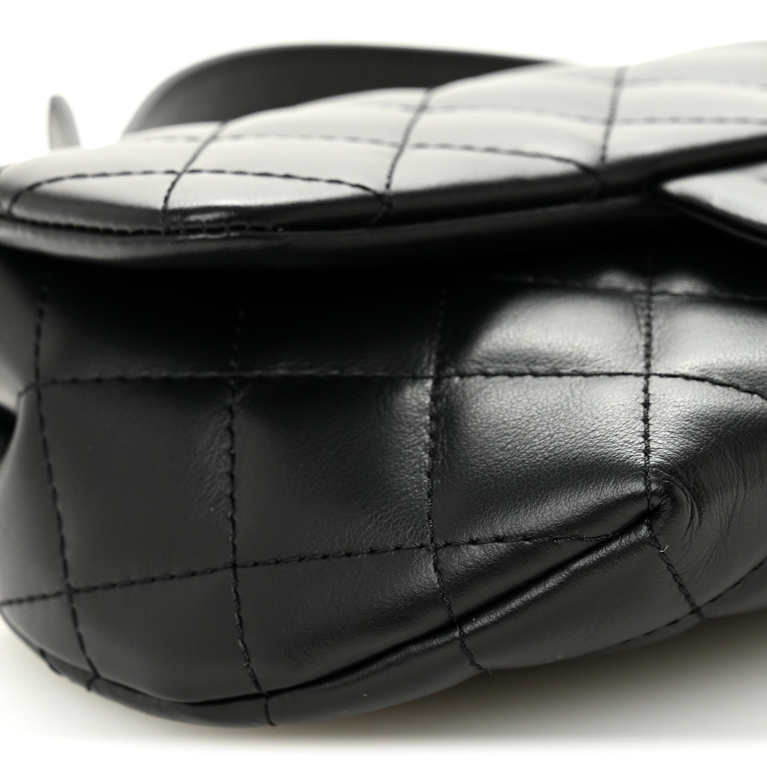 Chanel Calfskin Quilted CC Uniform Flap Belt Bag Black
