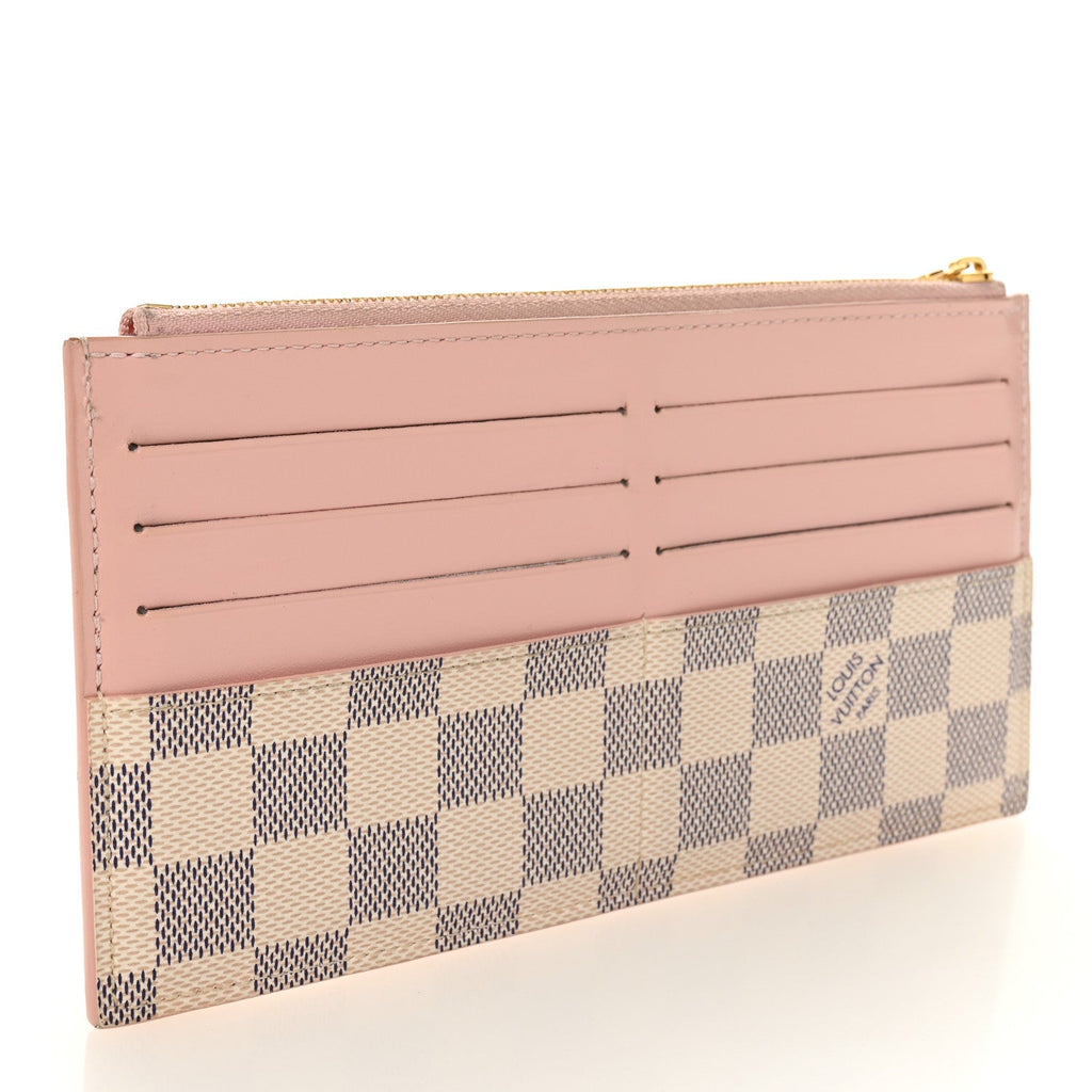 Louis Vuitton Damier Azur Slim Purse Rose Ballerine