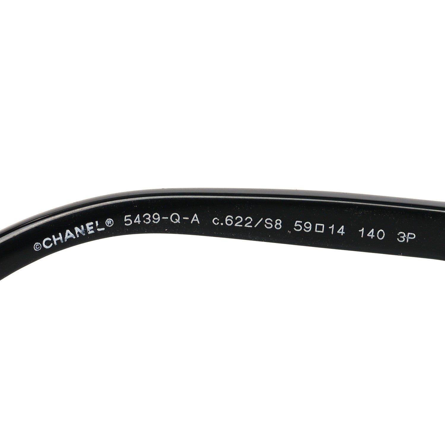 Metal Calfskin Polarized CC Chain Pilot Sunglasses 5439-Q-A Black