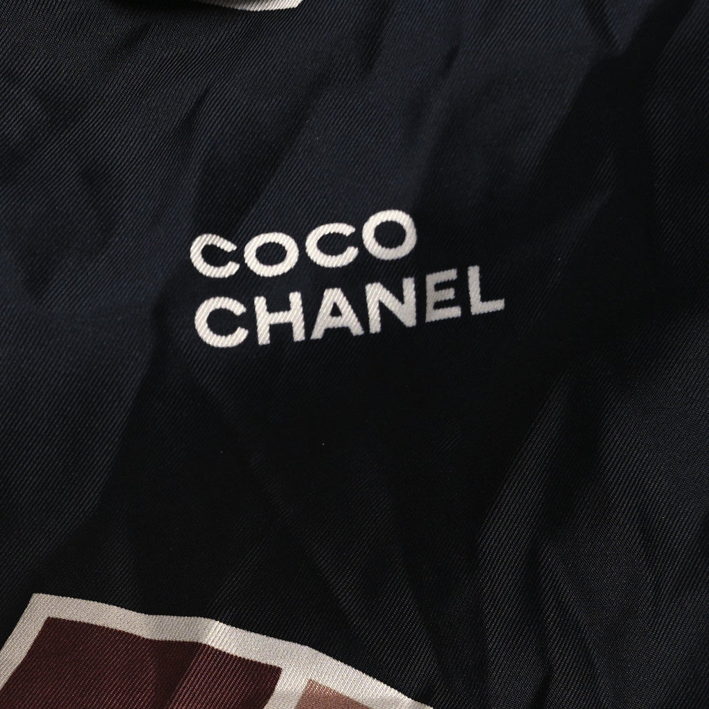 Chanel Caviar Fabric Foldable Tote Bag With Chain Black Multicolor