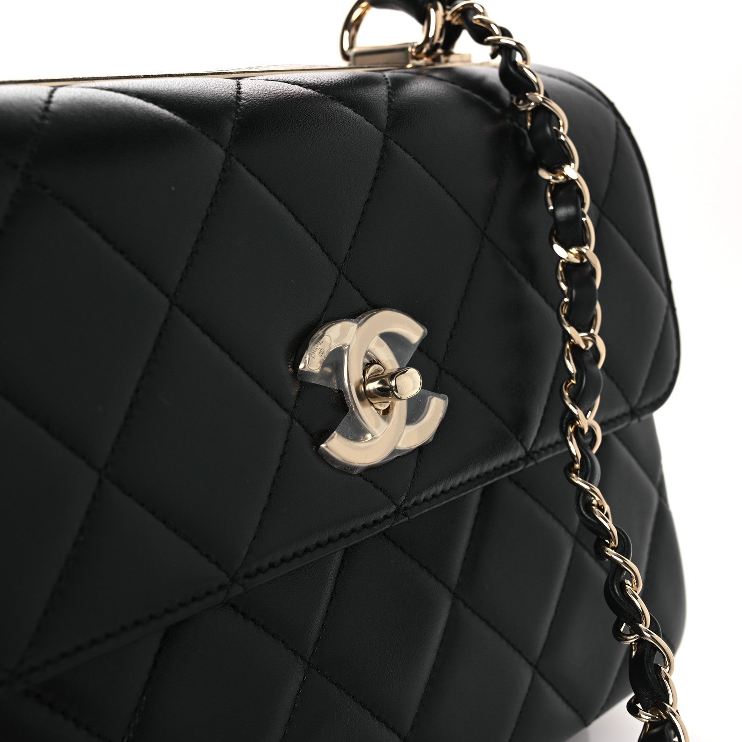 Chanel Lambskin Quilted Small Trendy CC Dual Handle Flap Bag Black