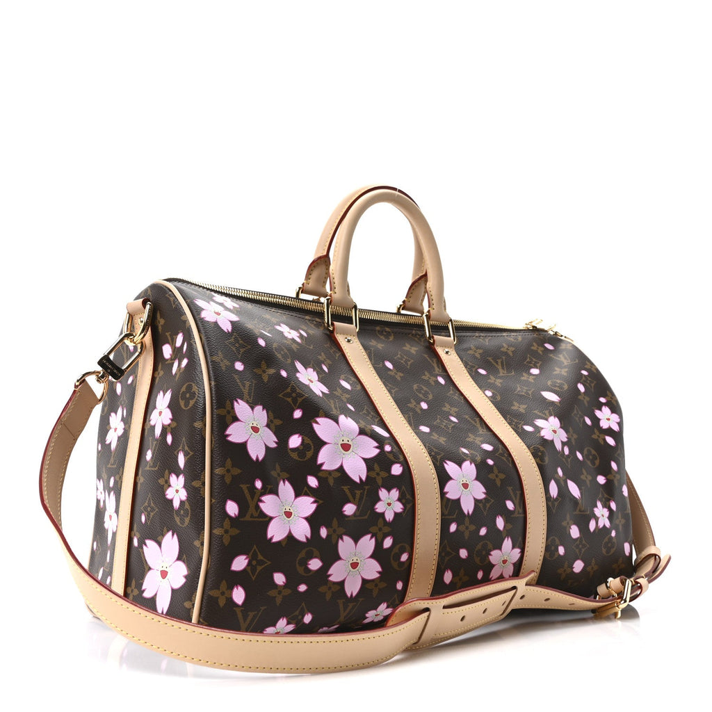 Louis Vuitton LV X TM Monogram Cherry Blossom Keepall Bandouliere 45 Sakura Brown