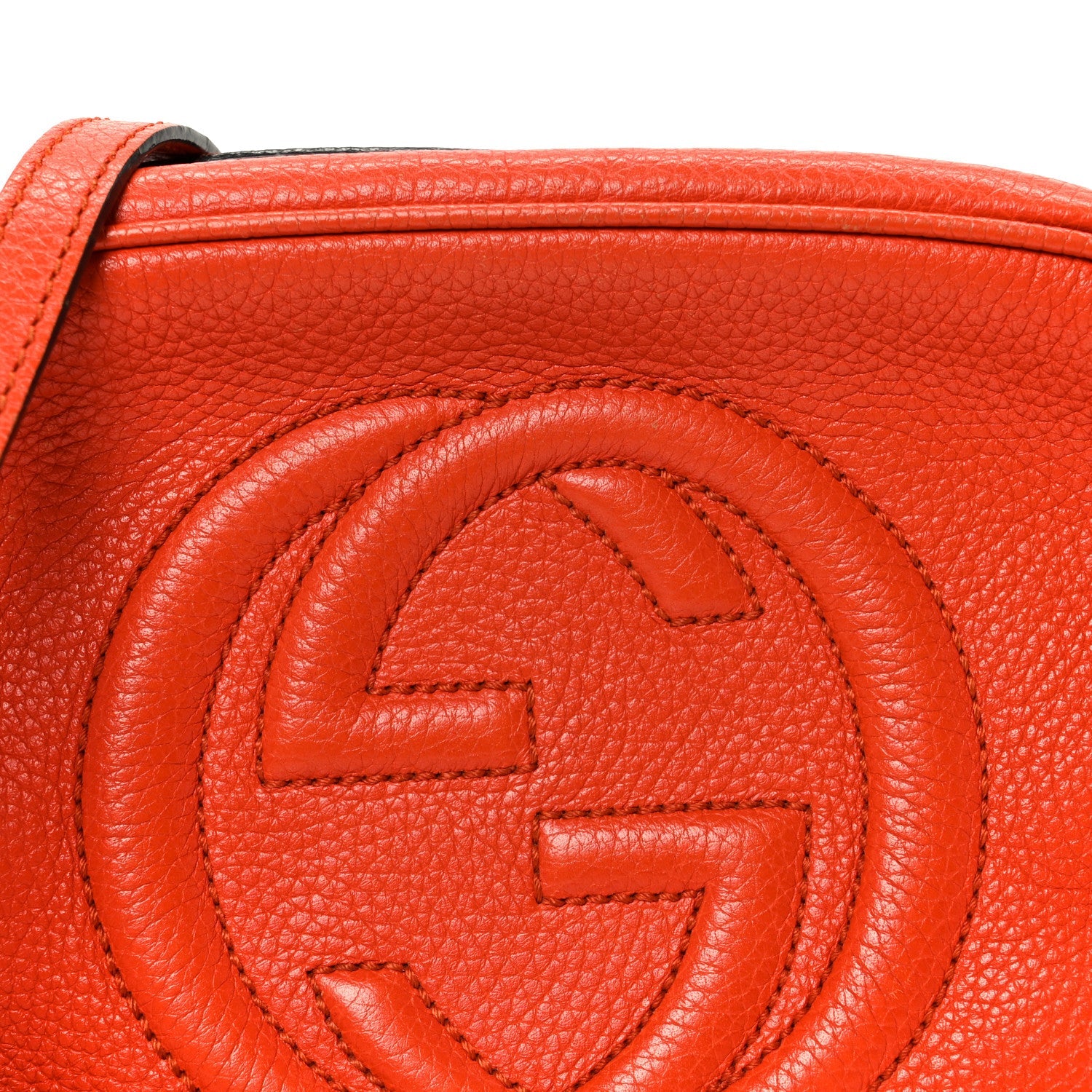 Gucci Pebbled Calfskin Small Soho Disco Bag Sun Orange