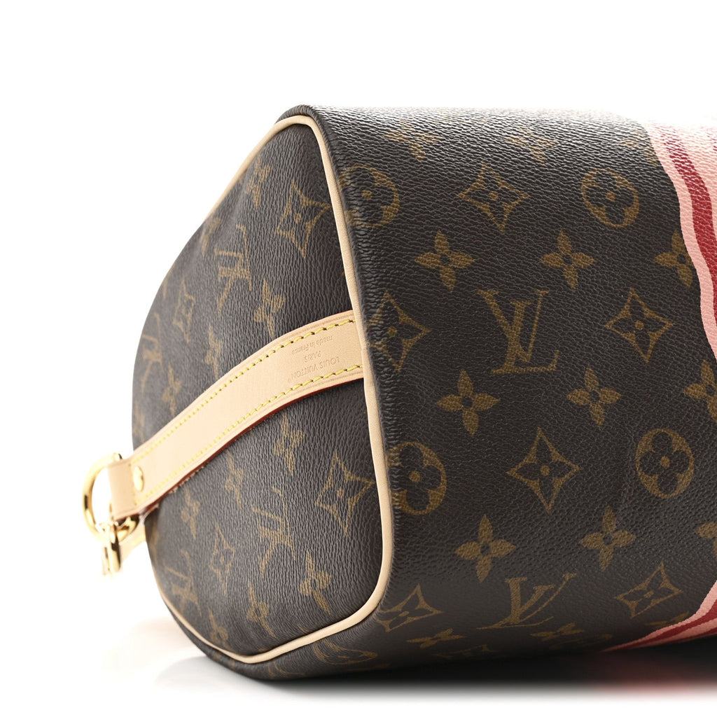 Louis Vuitton Mon Monogram Speedy Bandouliere 25 Light Pink Sari Red