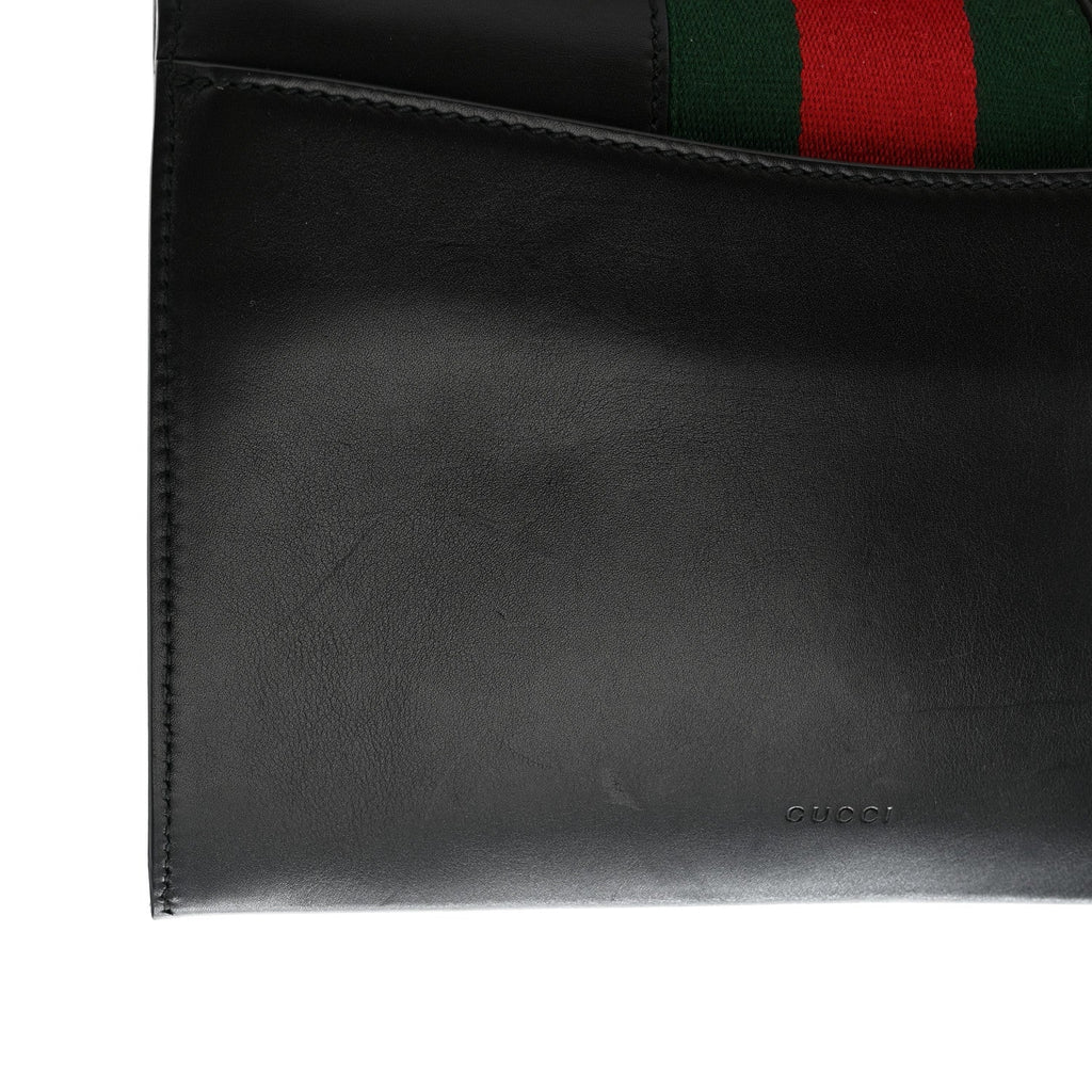 Gucci Calfskin Small Sylvie Wristlet Clutch Black