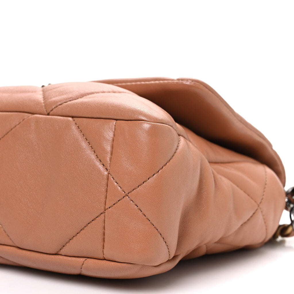 Chanel Lambskin Quilted Medium Chanel 19 Flap Brown