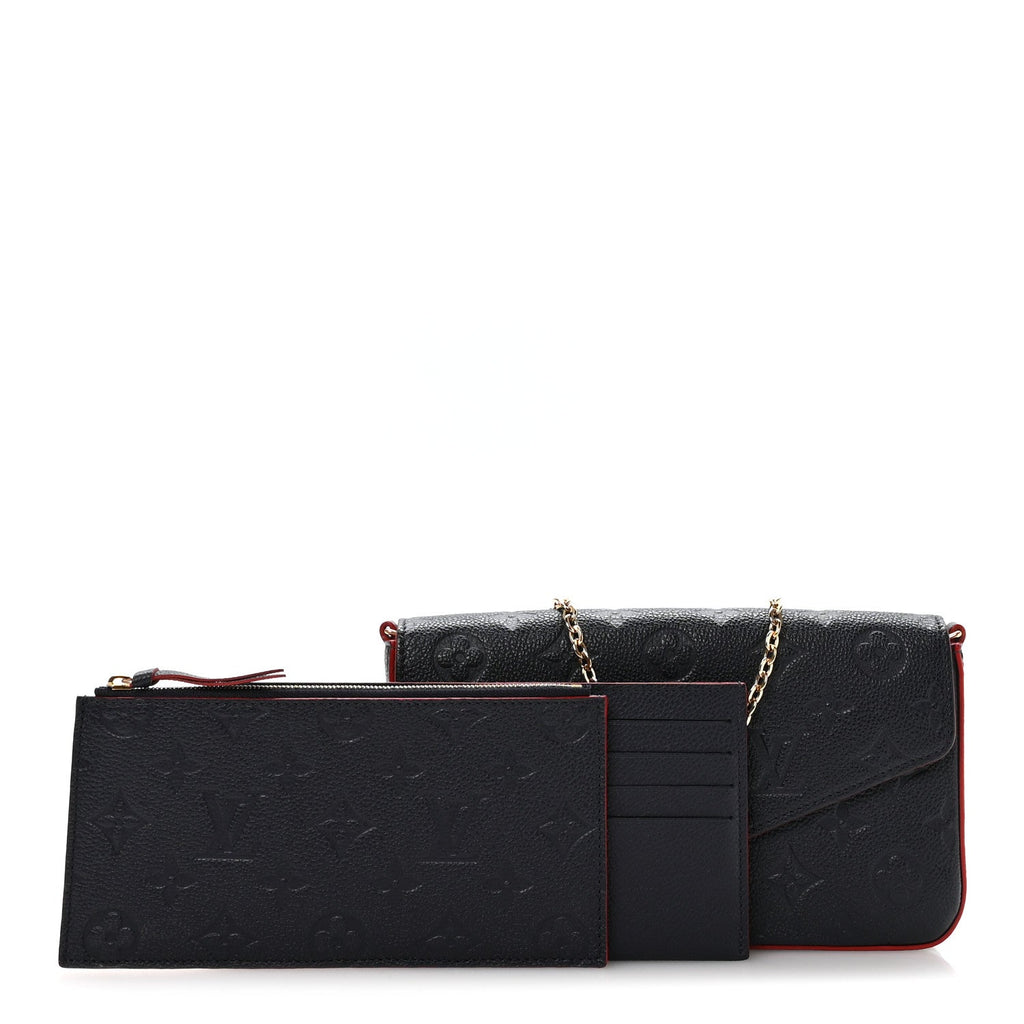 Louis Vuitton Empreinte Pochette Felicie Chain Wallet Marine Rouge
