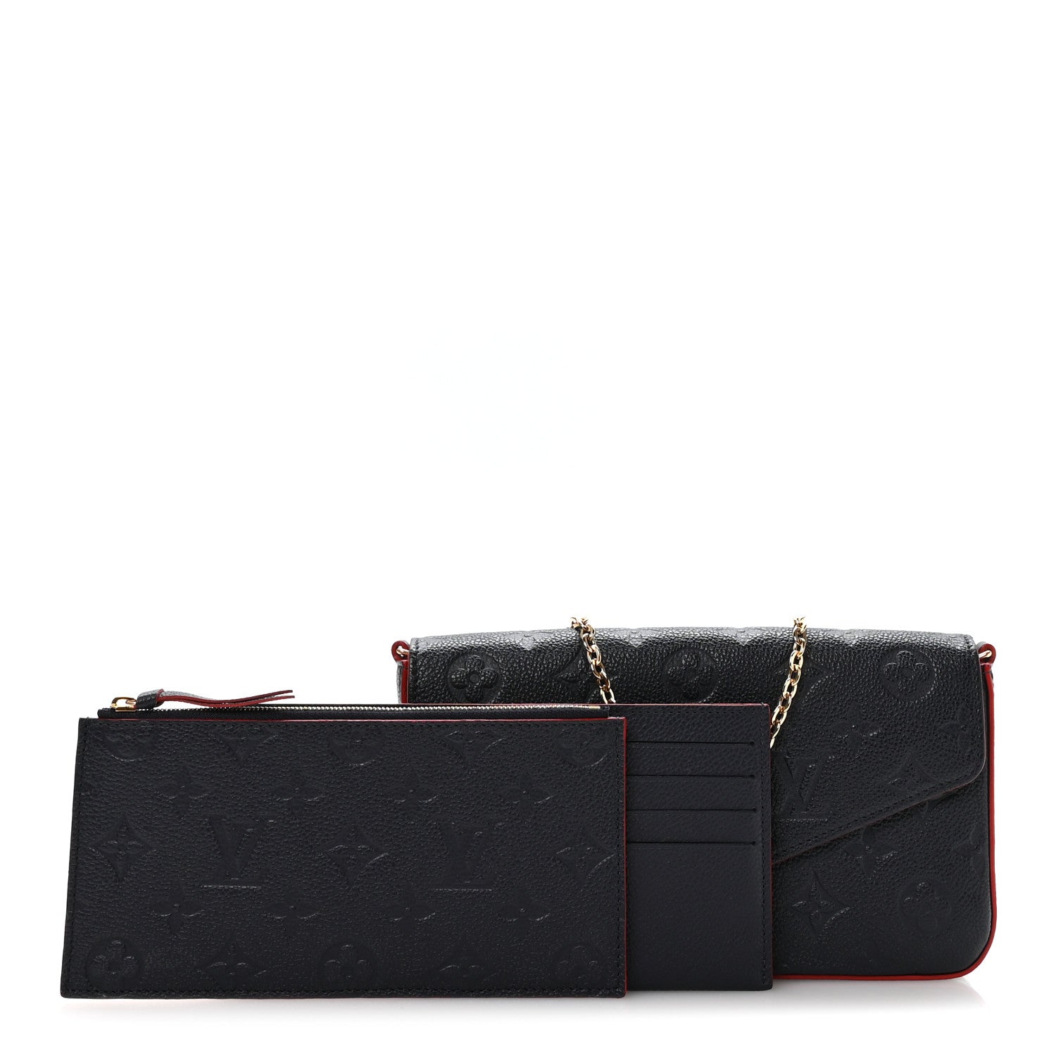 Louis Vuitton Empreinte Pochette Felicie Chain Wallet Marine Rouge
