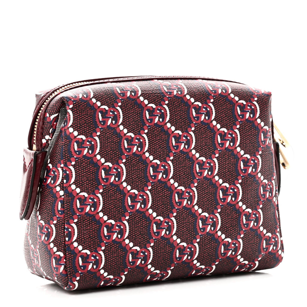 Gucci GG Supreme Shadow Toiletry Pouch Rosso Ancora Red