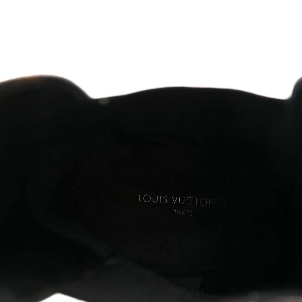 Louis Vuitton Calfskin Monogram LV Beaubourg Platform Ankle Boots 40 Black