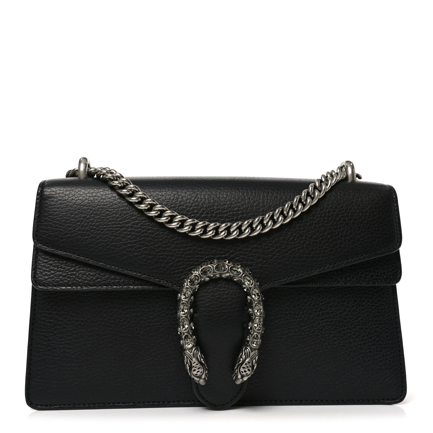 Gucci Pebbled Calfskin Small Dionysus Shoulder Bag Black