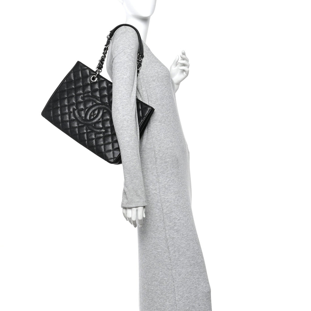 Chanel Caviar Quilted Grand Shopping Tote GST Black