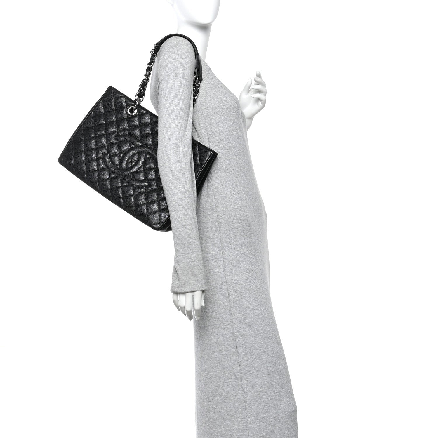 Chanel Caviar Quilted Grand Shopping Tote GST Black