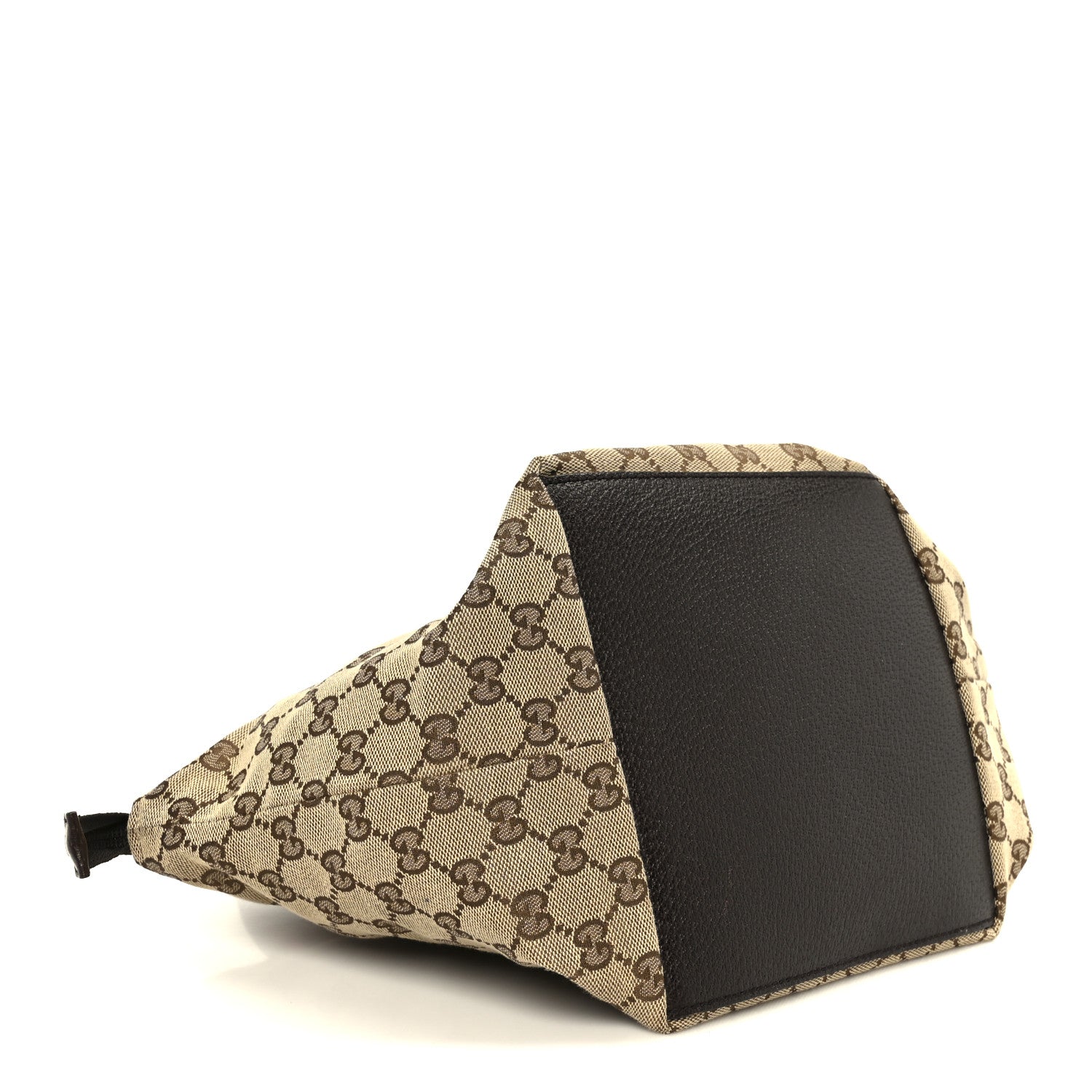 Gucci GG Monogram Small Web Handle Bucket Tote Dark Brown