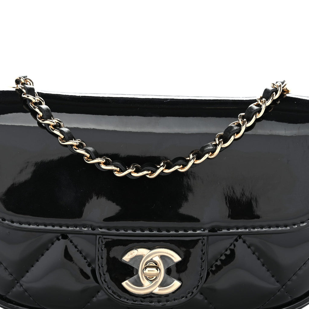 Chanel Patent Calfskin Quilted Mini Flap Black