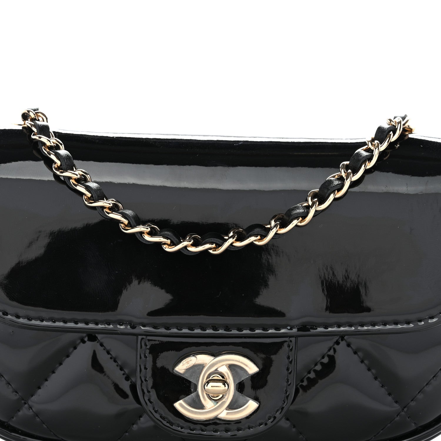 Chanel Patent Calfskin Quilted Mini Flap Black