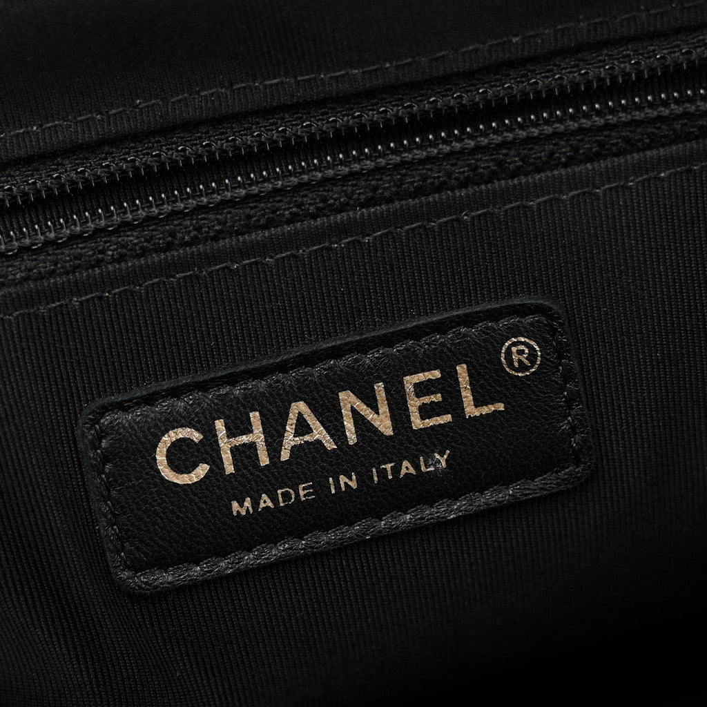 Chanel Lambskin Quilted Medium Girl Shoulder Bag White Black